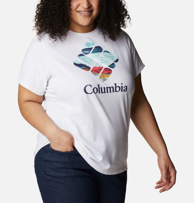 Tricouri Columbia Sun Trek Graphic Dama Albi | Plus Size UIM178QS9